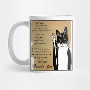 Cute Tuxedo Cat Poem Vintage  Copyright TeAnne Mug